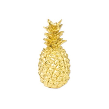 ANANAS DECORATIF EN RESINE DORE 18 CM 