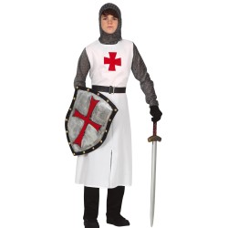 DEGUISEMENT CHEVALIER TEMPELIER BLANC CROIX ROUGE TAILLE 14-16 ANS