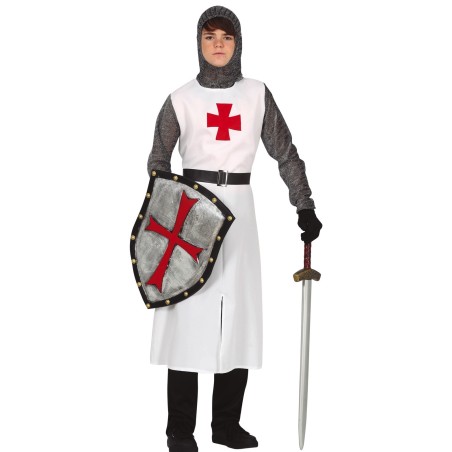 DEGUISEMENT CHEVALIER TEMPELIER BLANC CROIX ROUGE TAILLE 14-16 ANS