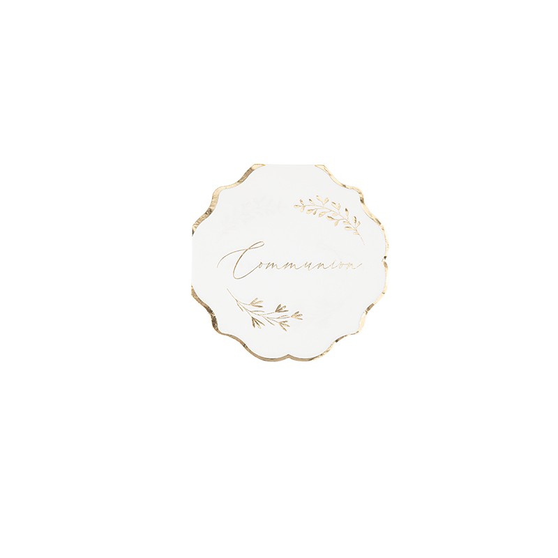 16 SERVIETTES COMMUNION BLANC ET OR 32 X 32 CM 3 PLIS 16 SERVIETTES COMMUNION BLANC ET OR 32 X 32 CM 3 PLIS