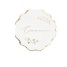 16 SERVIETTES COMMUNION BLANC ET OR 32 X 32 CM 3 PLIS 