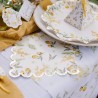 16 SERVIETTES MIMOSA CITRONS FEUILLAGES ET OR 33 X 33 CM 3 PLIS 