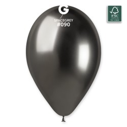 5 BALLONS BIO LATEX  COULEUR SHINY SPACE GREY 33 CM 