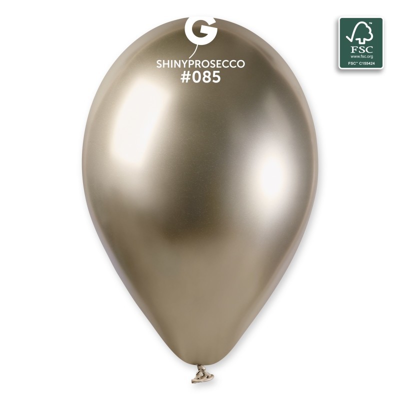 5 BALLONS BIO LATEX  COULEUR SHINY PROSECCO 33 CM 