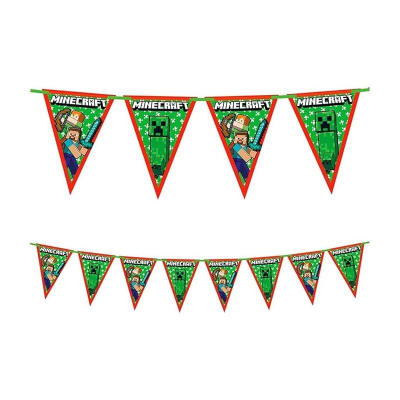 GUIRLANDE FANIONS MINECRAFT CAMOUFLAGE 2.3 METRES GUIRLANDE FANIONS MINECRAFT CAMOUFLAGE 2.3 METRES