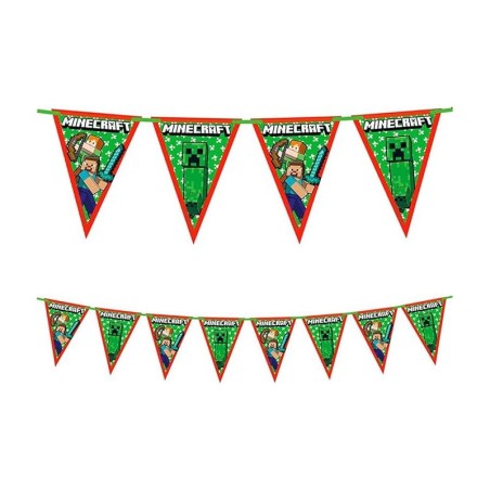 GUIRLANDE FANIONS MINECRAFT CAMOUFLAGE  2.3 METRES