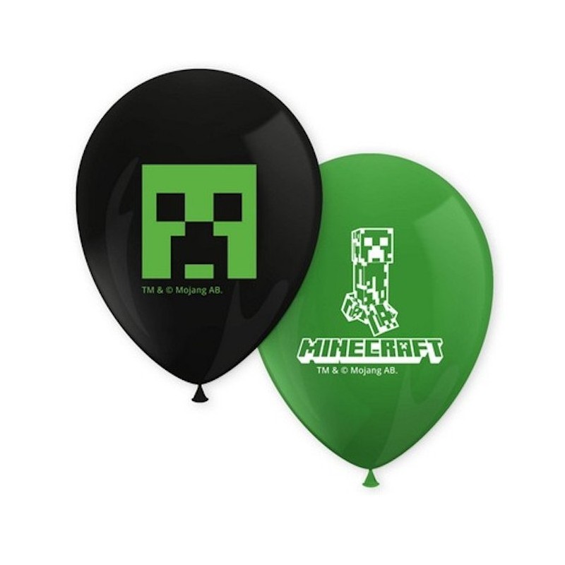 8 BALLONS LATEX MINECRAFT CAMOUFLAGE VERT ET NOIR 8 BALLONS LATEX MINECRAFT CAMOUFLAGE VERT ET NOIR