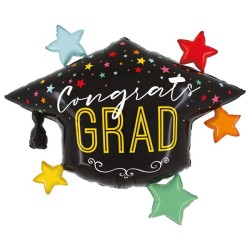 BALLON METALLIQUE CHAPEAU CONGRATS GRAD 79 CM 