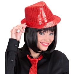 CHAPEAU BORSALINO A SEQUINS ROUGE 