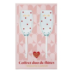 COFFRET FLUTES A CHAMPAGNE DUO CHERI CHERIE SAINT VALENTIN