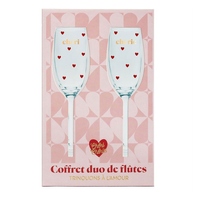 COFFRET FLUTES A CHAMPAGNE DUO CHERI CHERIE SAINT VALENTIN COFFRET FLUTES A CHAMPAGNE DUO CHERI CHERIE SAINT VALENTIN