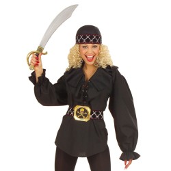 DEGUISEMENT CHEMISE PIRATE RENAISSANCE FEMME NOIRE TAILLE XL