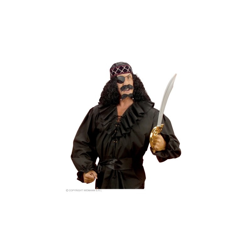 DEGUISEMENT CHEMISE PIRATE OU RENAISSANCE NOIRE A RUCHE HOMME TAILLE M/L DEGUISEMENT CHEMISE PIRATE OU RENAISSANCE NOIRE A RUCHE HOMME TAILLE M/L