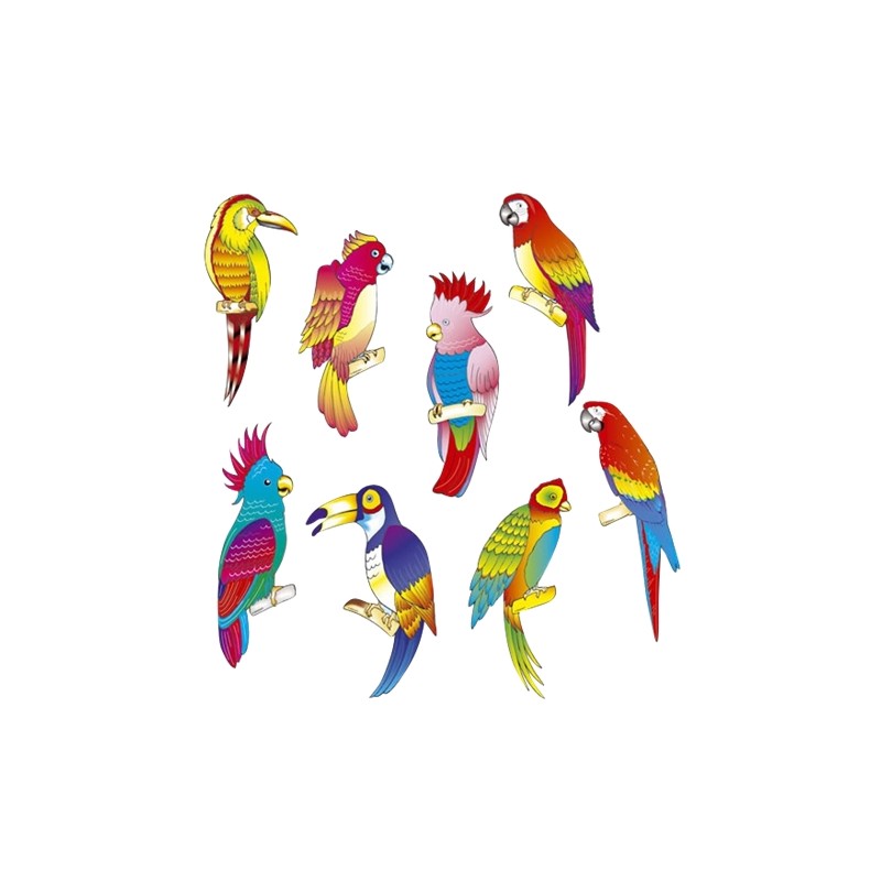 DECORATION 8 OISEAUX TROPICAL DECORATION 8 OISEAUX TROPICAL