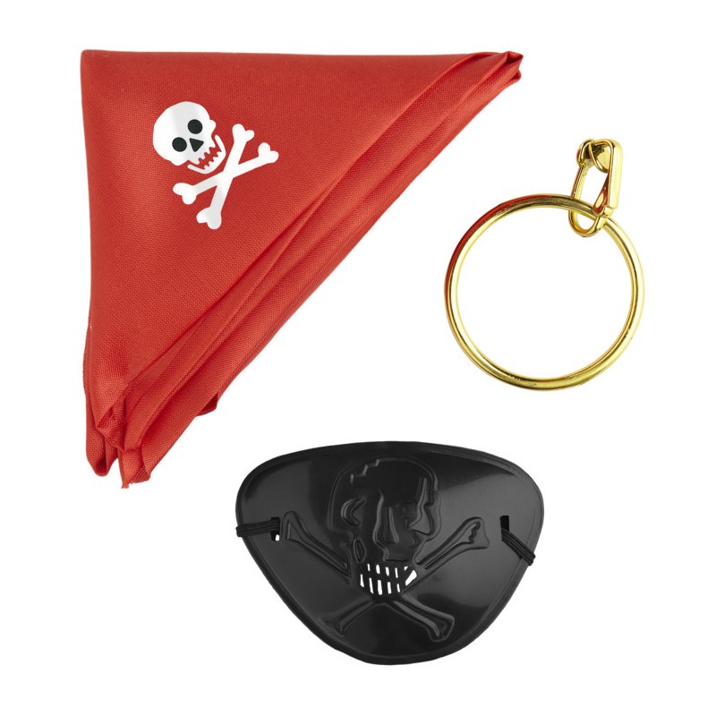 SET PIRATE ( BANDANA, CACHE-OEIL, BOUCLE D'OREILLES) SET PIRATE ( BANDANA, CACHE-OEIL, BOUCLE D'OREILLES)