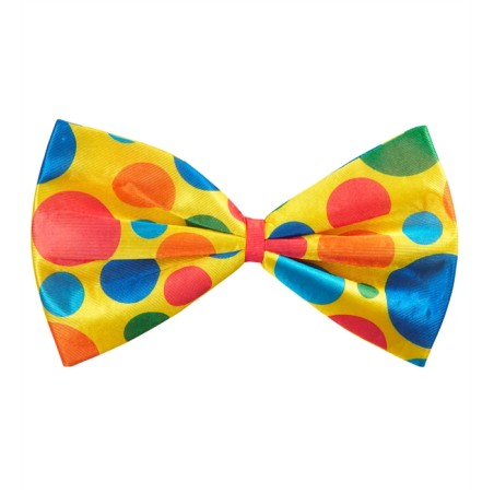 GROS NOEUD PAPILLON CLOWN JAUNE A POIS
