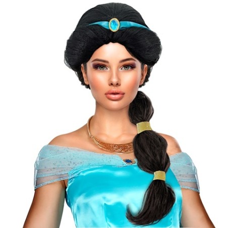 PERRUQUE JASMINE ORIENTALE BANDEAU BLEU