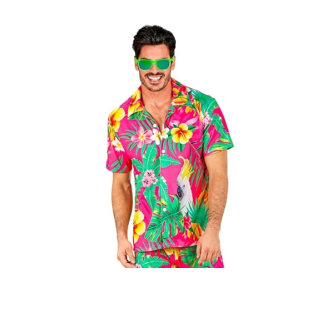 DEGUISEMENT CHEMISE HAWAIE FUSCHIA TAILLE S-M