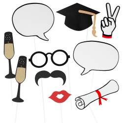 SET PHOTOBOOTH GRADUATION 10 PIECES 