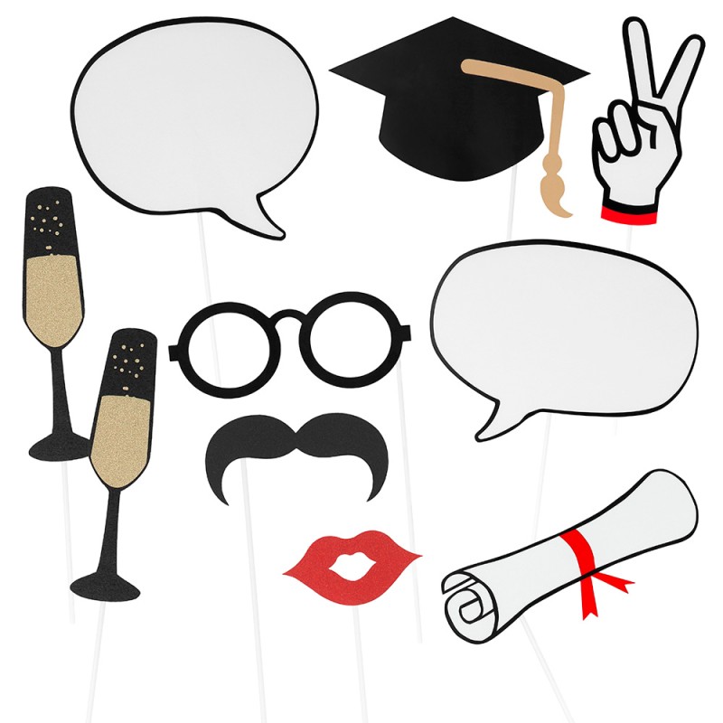 SET PHOTOBOOTH GRADUATION 10 PIECES 