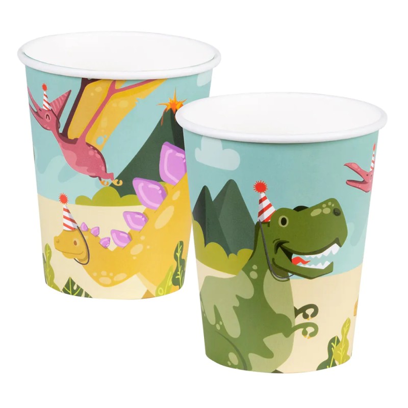 8 GOBELETS DINOS RIGOLOS 25 CL 8 GOBELETS DINOS RIGOLOS 25 CL