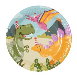8 ASSIETTES DINOSAURES DINO PARTY  23 CM