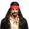 PERRUQUE PIRATE DES CARAIBES TOBLAS AVEC BANDEAU ROUGE ET BOUC