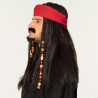 PERRUQUE PIRATE DES CARAIBES TOBLAS AVEC BANDEAU ROUGE ET BOUC
