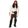 PERRUQUE PIRATE DES CARAIBES TOBLAS AVEC BANDEAU ROUGE ET BOUC