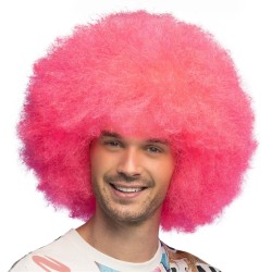 PERRUQUE SUGAR AFRO BOUCLEE ROSE FLUO