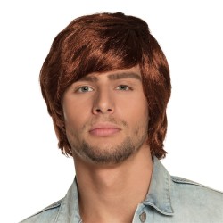 PERRUQUE TYLER HOMME ANNEES 70'S CHEVEUX CHATAINS ROUX COURTS