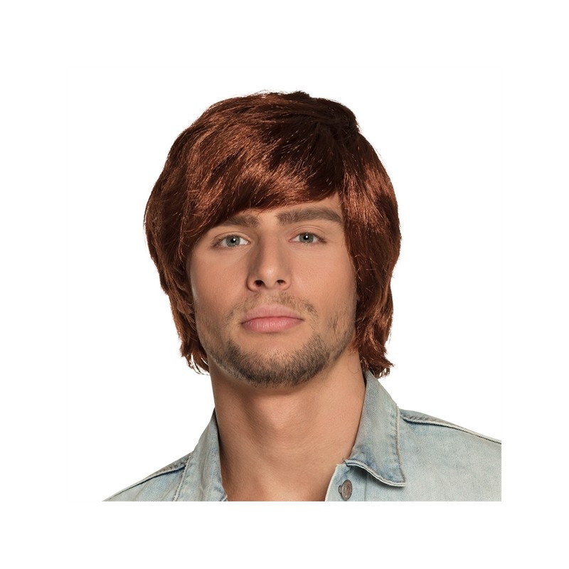 PERRUQUE TYLER HOMME ANNEES 70'S CHEVEUX CHATAINS ROUX COURTS PERRUQUE TYLER HOMME ANNEES 70'S CHEVEUX CHATAINS ROUX COURTS