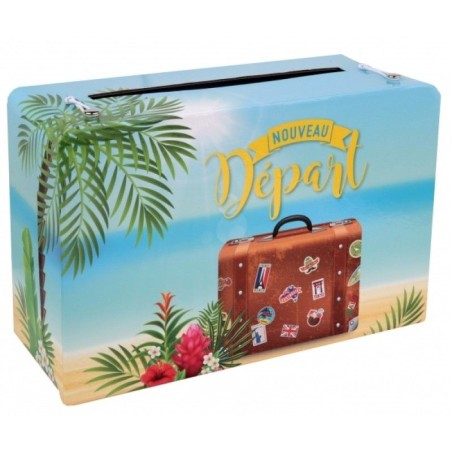 URNE OU TIRELIRE NOUVEAU DEPART SUR LE THEME DU VOYAGE