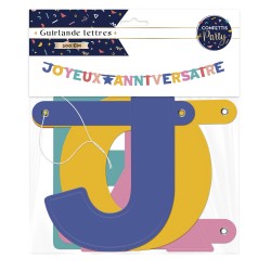 GUIRLANDE JOYEUX ANNIVERSAIRE 3 M MULTICOLORE CONFETTIS PARTY
