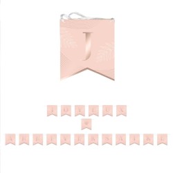GUIRLANDE FANIONS JOYEUX ANNIVERSAIRE LETTRES ROSE GOLD 3 METRES PARTY BLUSH
