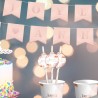 GUIRLANDE FANIONS JOYEUX ANNIVERSAIRE LETTRES ROSE GOLD 3 METRES PARTY BLUSH