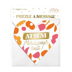 PUZZLE AFFECTIF EN COEUR ATSEM MERCI POUR TOUT!