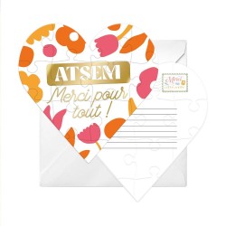 PUZZLE AFFECTIF EN COEUR ATSEM MERCI POUR TOUT!