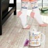 COFFRET CADEAU MUG MERCI ATSEM + CHAUSSETTES MEILLEURE ATSEM DU MONDE