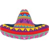 BALLON METALLIQUE CHAPEAU SOMBRERO MULTICOLORE 86 CM