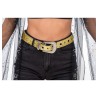 CEINTURE BOUCLE STRASS ET PAILLETTES OR 112CM X 3.8 CM