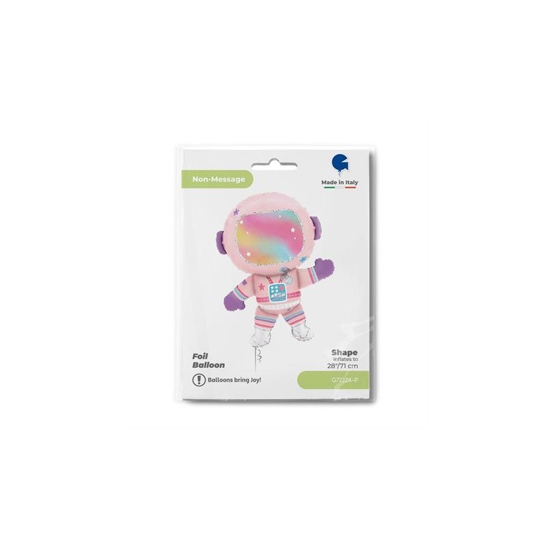 BALLON METALLIQUE ADORABLE ASTRONAUTE FILLE ROSE 71 CM BALLON METALLIQUE ADORABLE ASTRONAUTE FILLE ROSE 71 CM