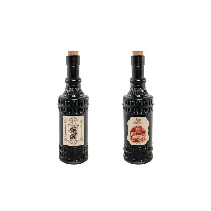 BOUTEILLE EN VERRE NOIR HALLOWEEN ASSORTIMENT BOUTEILLE EN VERRE NOIR HALLOWEEN ASSORTIMENT