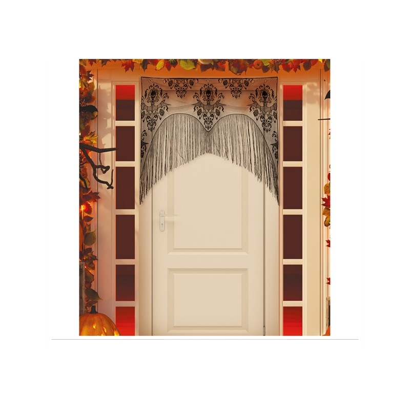 DECORATION EN DENTELLE NOIR CHAUVE SOURIES 95 X 100 CM DECORATION EN DENTELLE NOIR CHAUVE SOURIES 95 X 100 CM