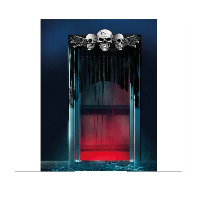 DECORATION TOUR DE PORTE TETE DE MORT 90 X 30 CM DECORATION TOUR DE PORTE TETE DE MORT 90 X 30 CM