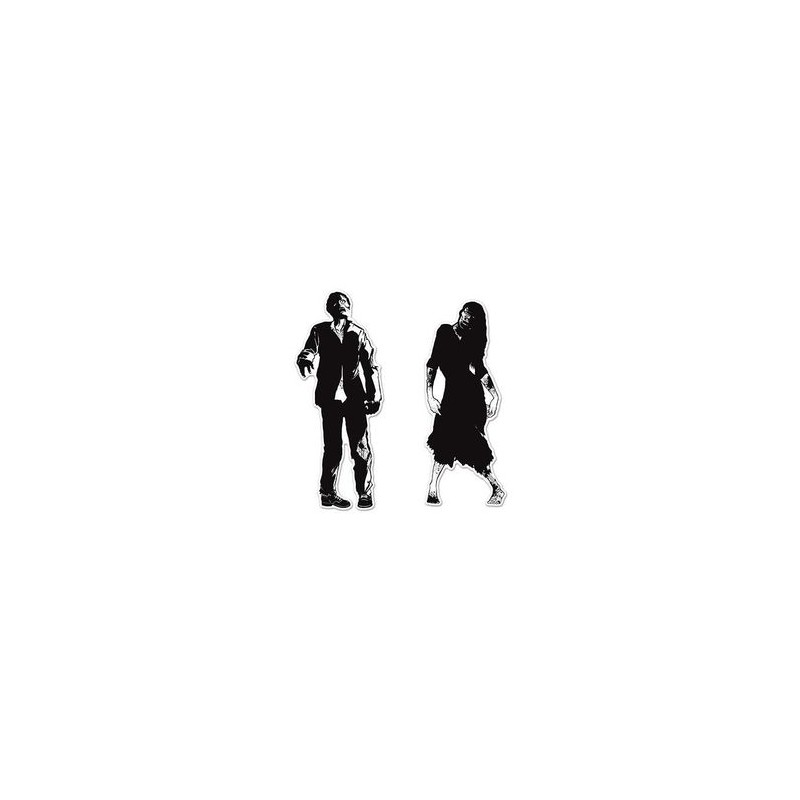 2 SILHOUETTES HALLOWEEN ZOMBIES CARTONNEES 2 SILHOUETTES HALLOWEEN ZOMBIES CARTONNEES