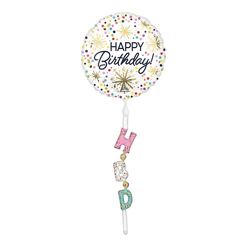 BALLON METALLIQUE ROND BLANC AIRWALKER HAPPY BIRTHDAY MULTICOULEUR 60 X 170 CM BALLON METALLIQUE ROND BLANC AIRWALKER HAPPY BIRTHDAY MULTICOULEUR 60 X 170 CM