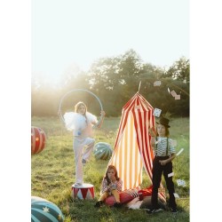 DECORATION TENTE CIRQUE ROUGE ET BLANC 232 CM H