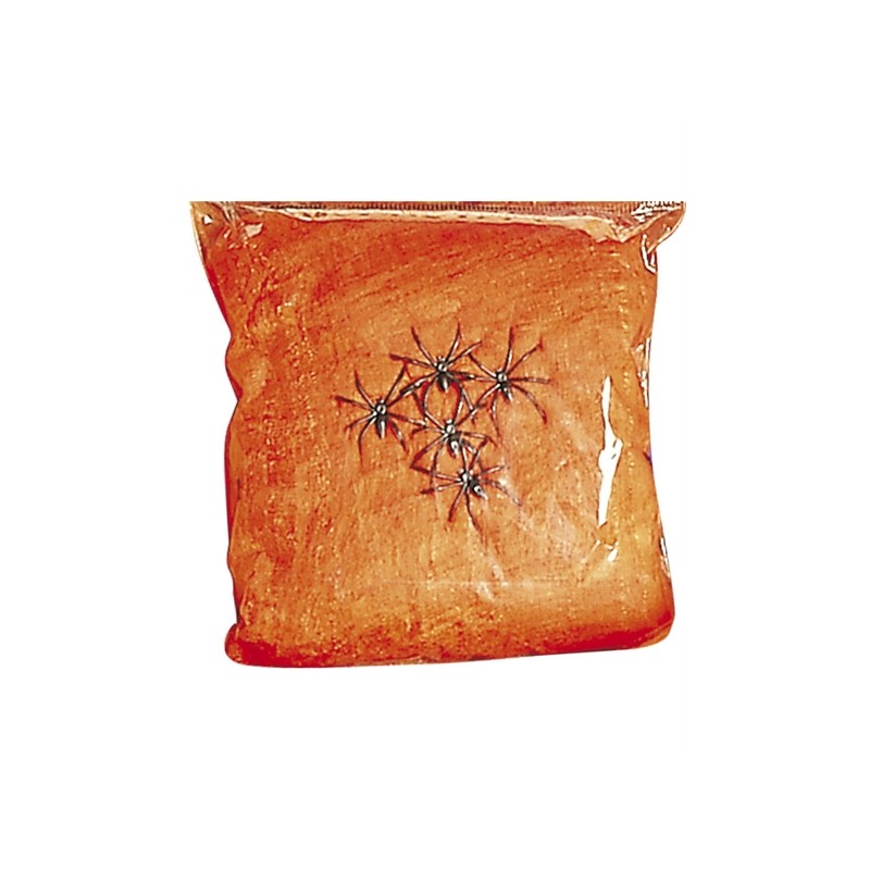 TOILE D'ARAIGNEE ORANGE 100G + 6 ARAIGNEES TOILE D'ARAIGNEE ORANGE 100G + 6 ARAIGNEES