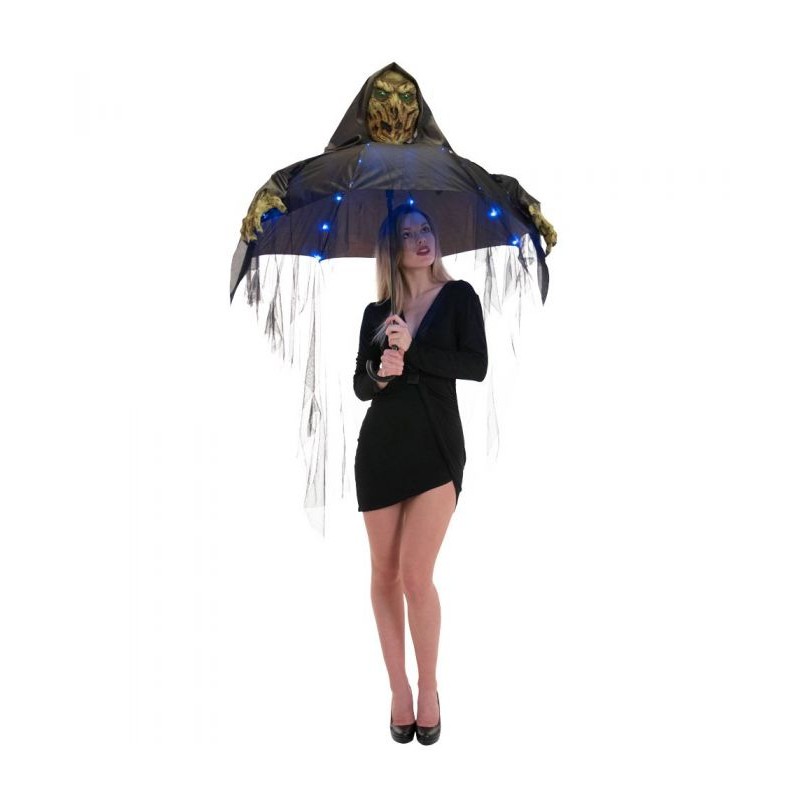 PARAPLUIE AVEC LED ET TETE DE ZOMBIE PARAPLUIE AVEC LED ET TETE DE ZOMBIE